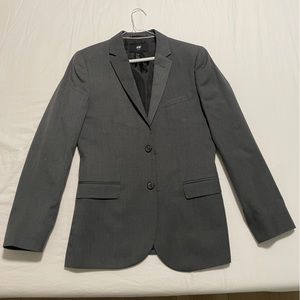H&M Slim Fit Suit Jacket - Dark / Medium Grey